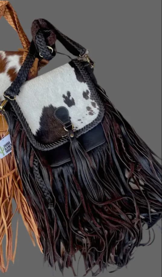 The Nancy Crossbody Genuine Hairon Cowhide Leather Tassel by Boho Ranch