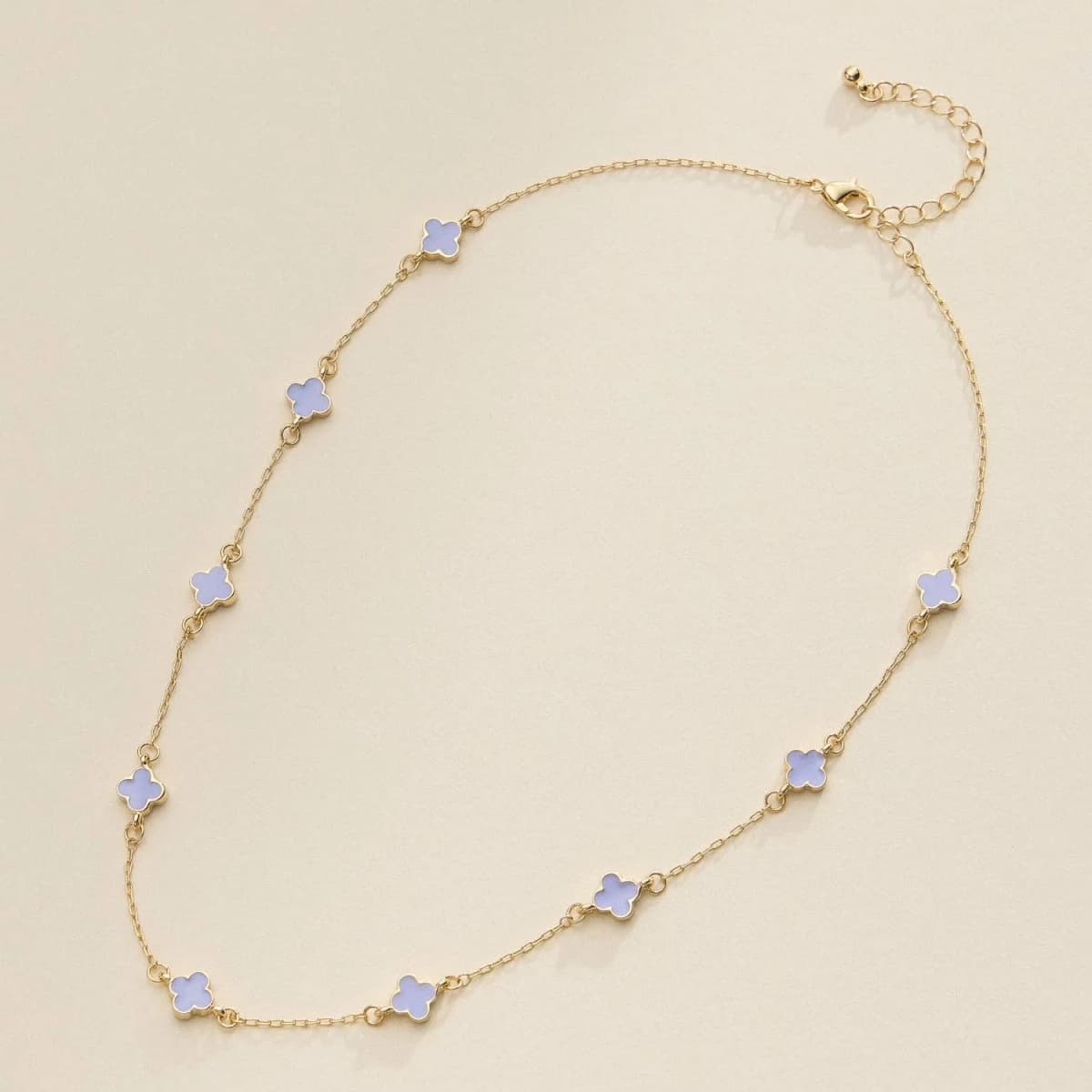 Gold Charm Necklace with Enamel Accents Elegant Minimalist Jewelry