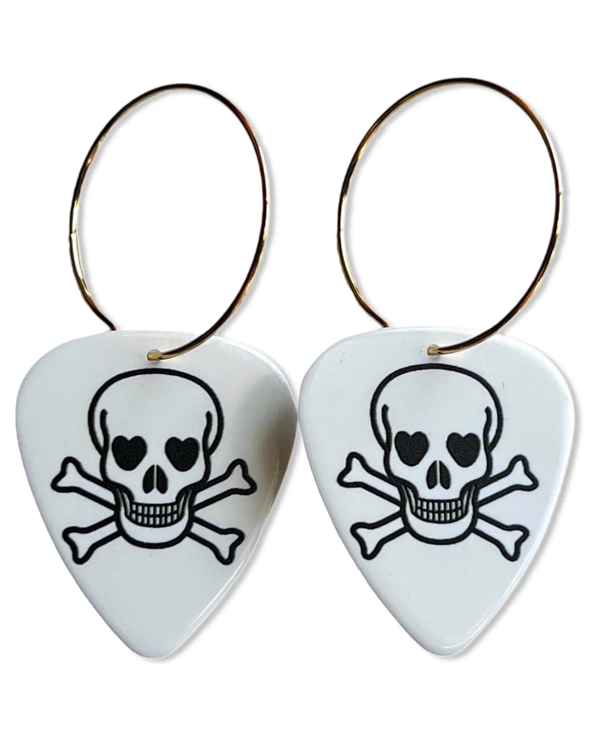 Skull Groupie Love Reversible Single Guitar Pick Earrings
