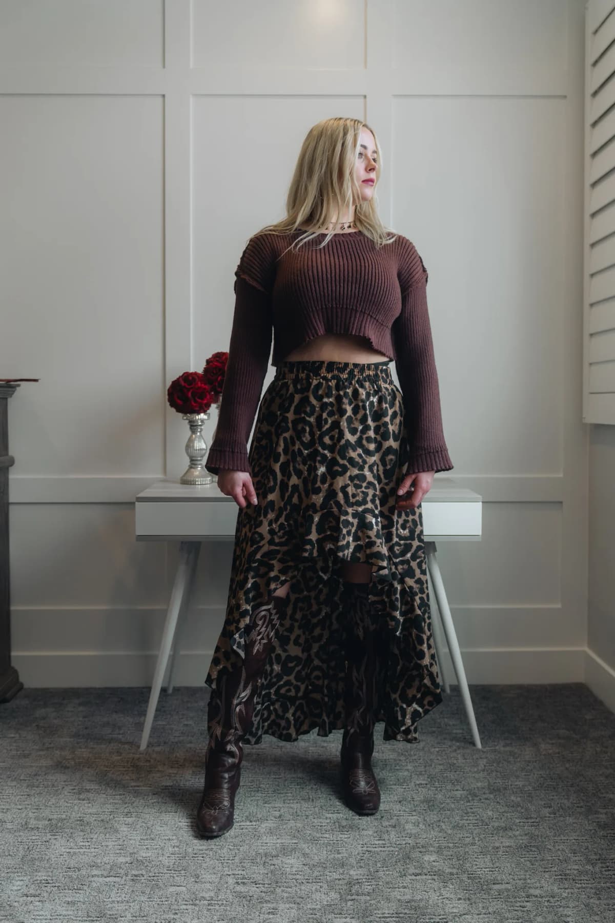 Long Sleeve Crop Top Sweater