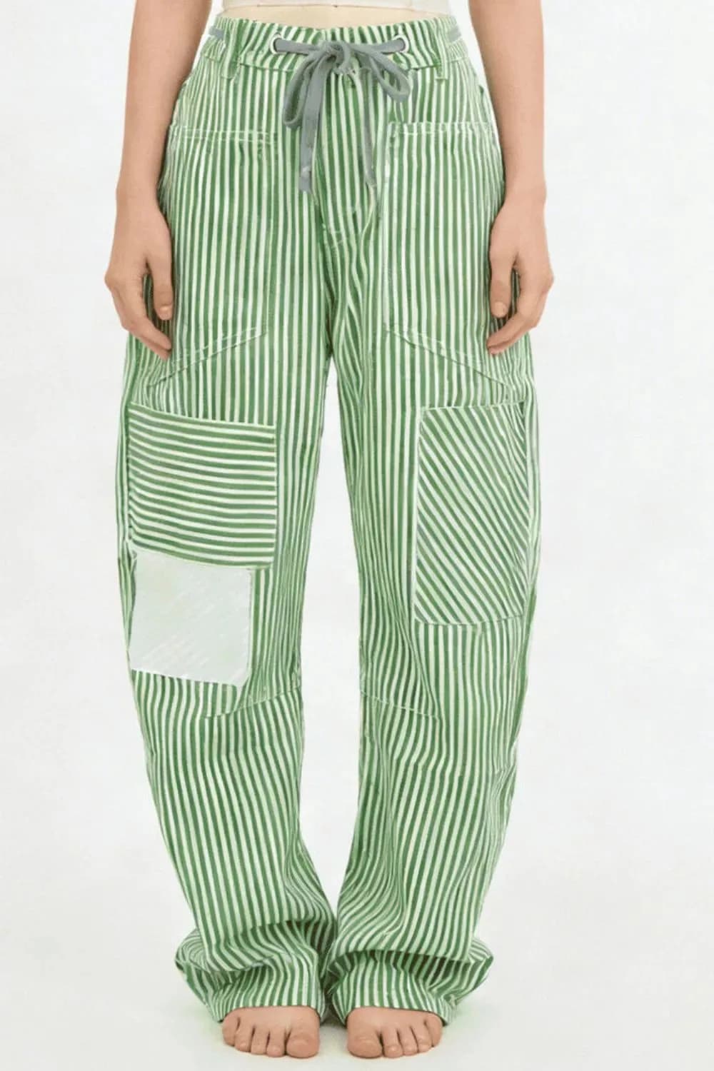 Striped Wide-Leg Pants