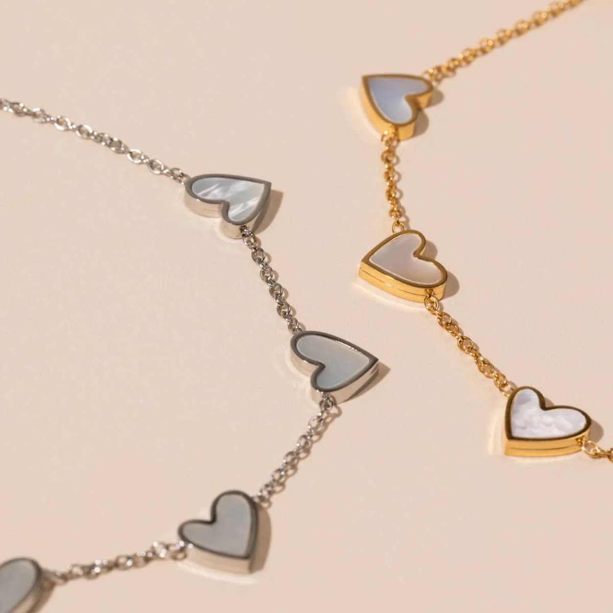 Heart Valentine Charms Stainless Steel Bracelet (Silver)