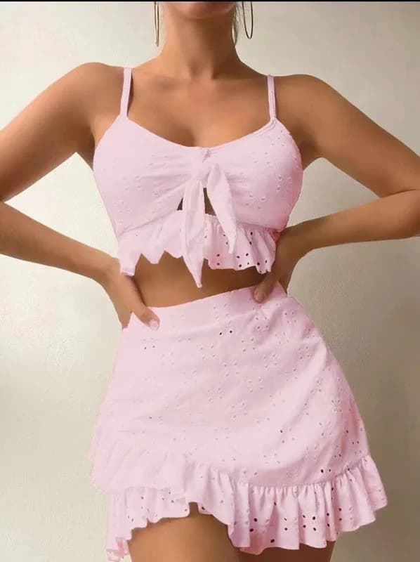 3 Pc. Swimsuit and Cover up Set in Multiple Colors by Miss Sparkling