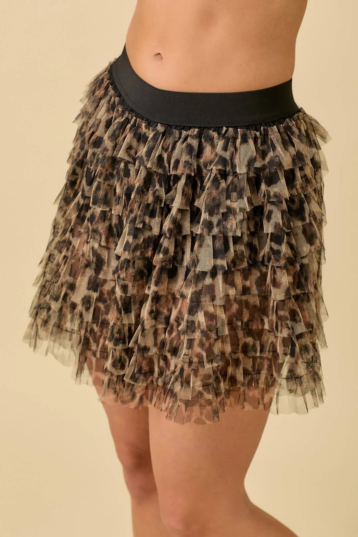 Ruffle Layer Mesh Mini Skort