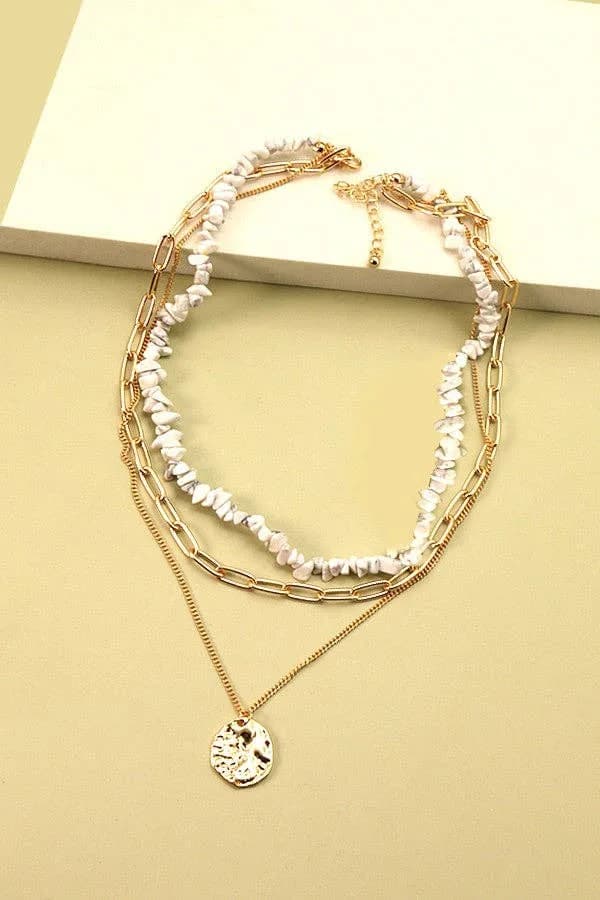 Precious Natural Stone Layer Necklace