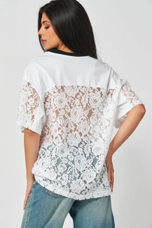 Pastel Lace Number 21 Mesh Jersey