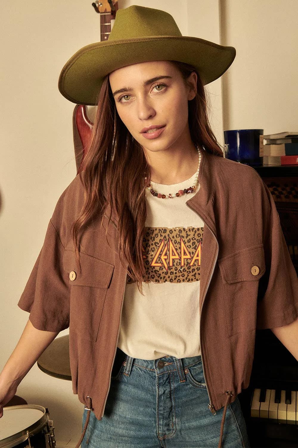 Def Leppard Leopard Print Oversized Graphic Tee by Promesa