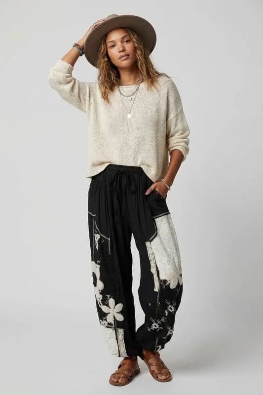 Ruri and Ruda Floral Patchwork Joggers