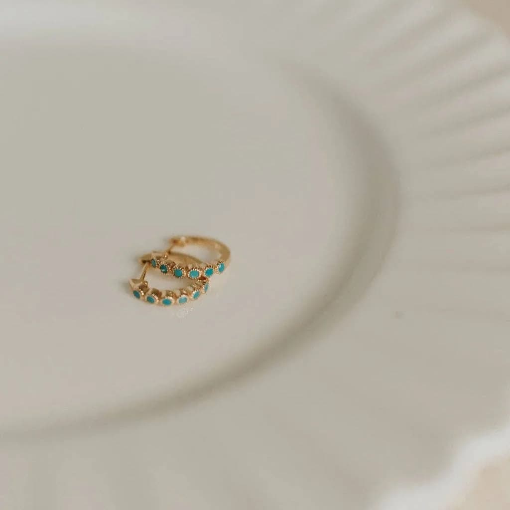 Gaby Turquoise Hoops Gold or Silver by Mauve