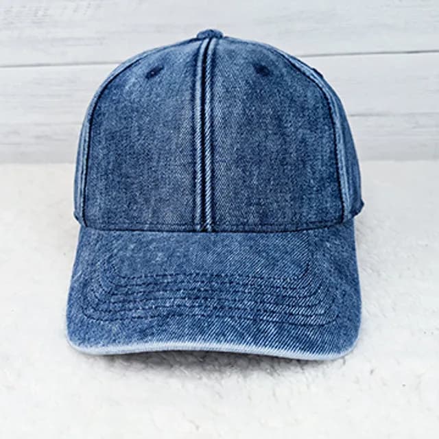 Denim Hat With Sequin Football Patch