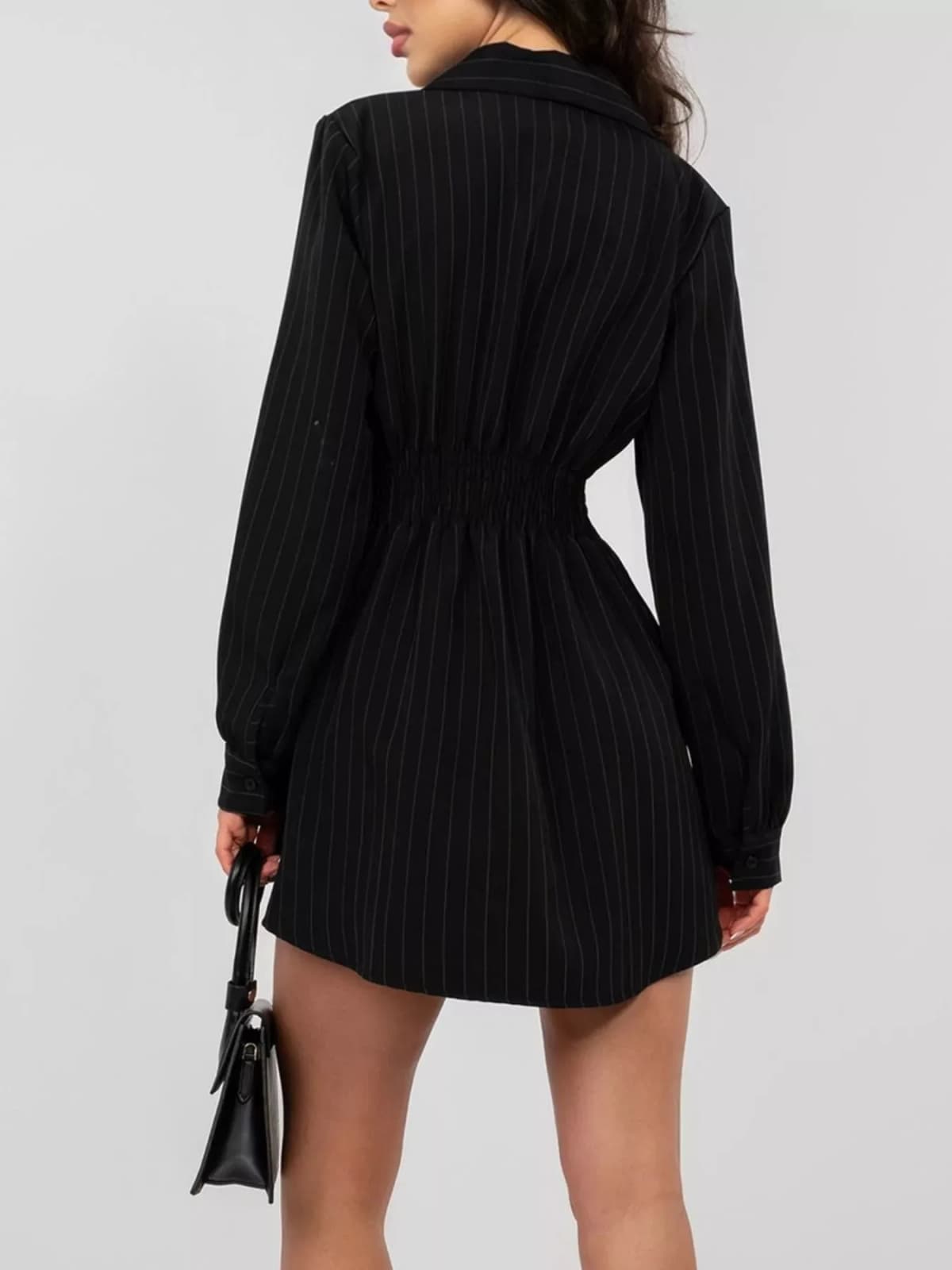 Striped Button-Down Mini Dress