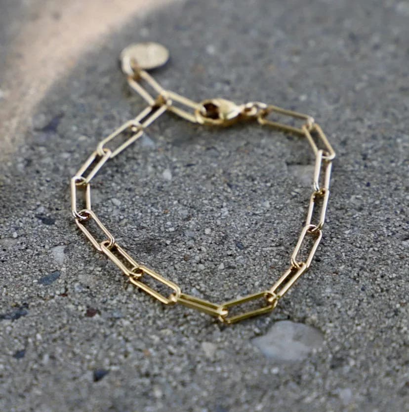 Smooth Paperclip Chain Bracelet