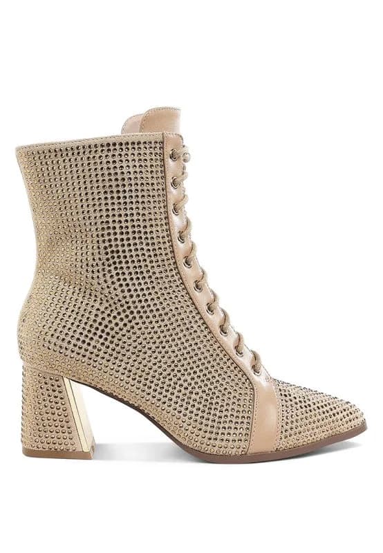 Calla Rhinestone Embellished Ankle Boots