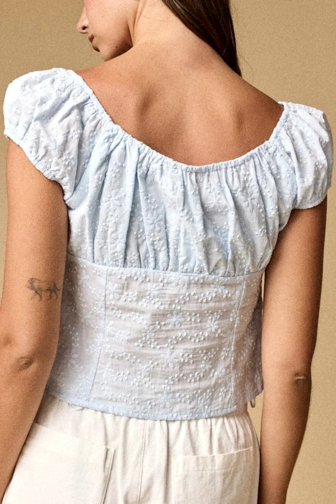 Papermoon Puff Sleeve Peasant Top