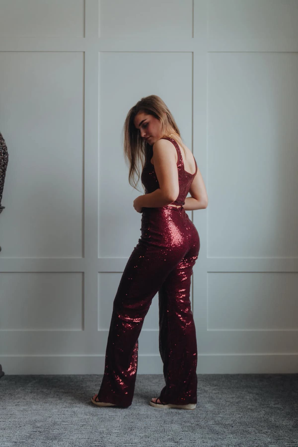 Sequin Cropped Top and Pants Set by Blue Blush