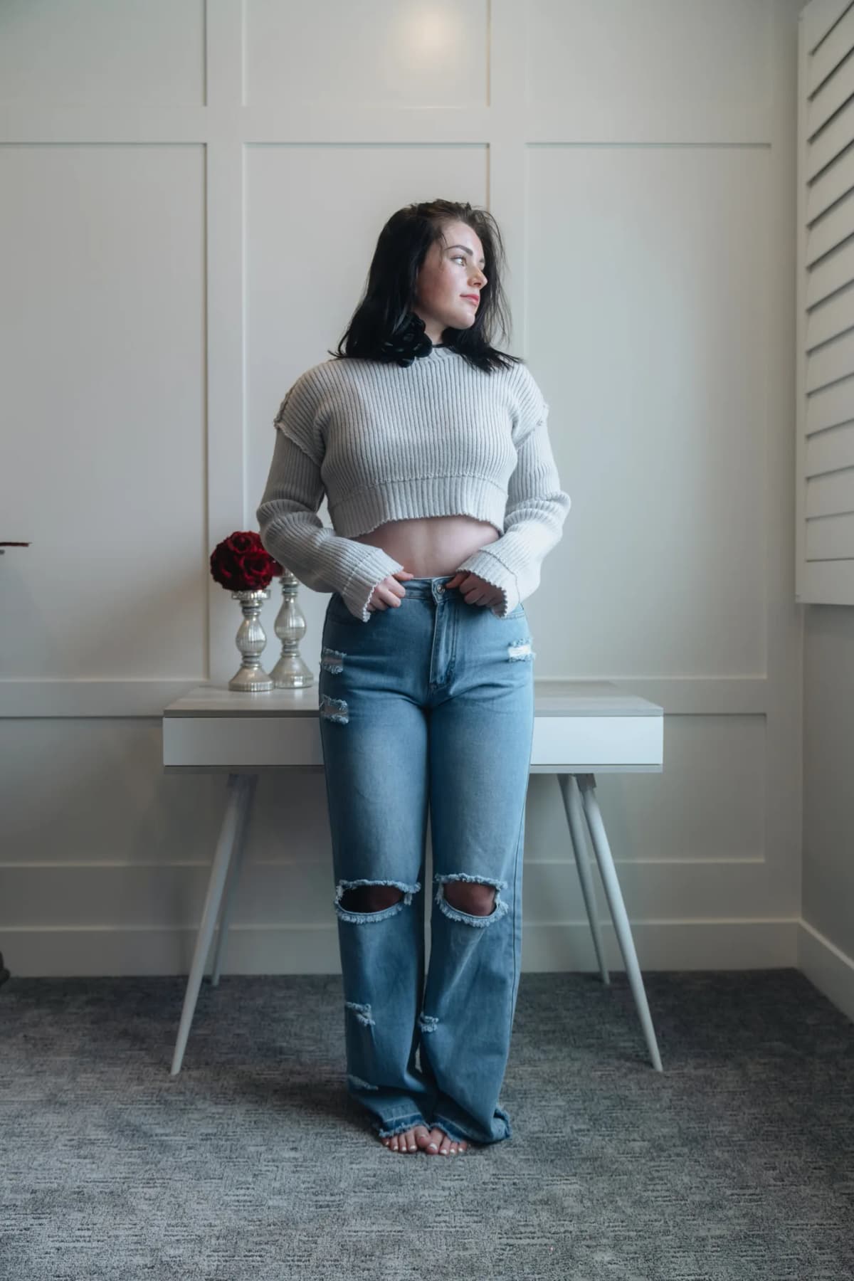 Long Sleeve Crop Top Sweater