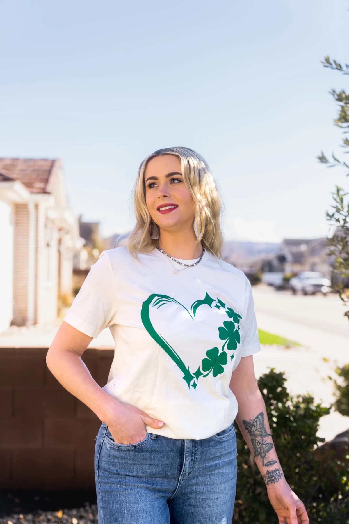 Lucky Clover Heart St Patrick's Day Graphic Tee Kissed Apparel