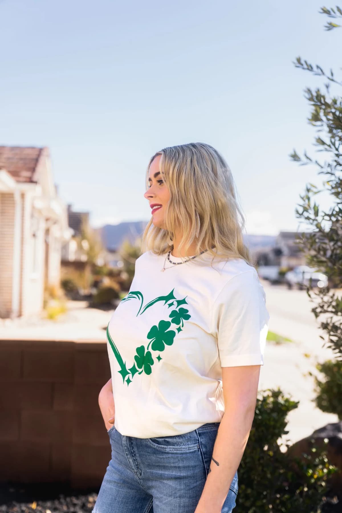 Lucky Clover Heart St Patrick's Day Graphic Tee Kissed Apparel