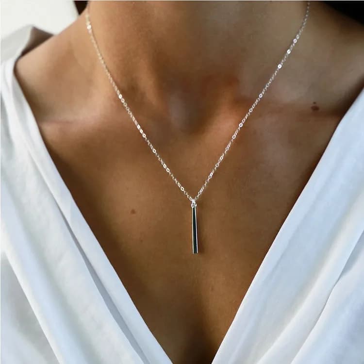 Petite Bar Necklace in Silver and Gold