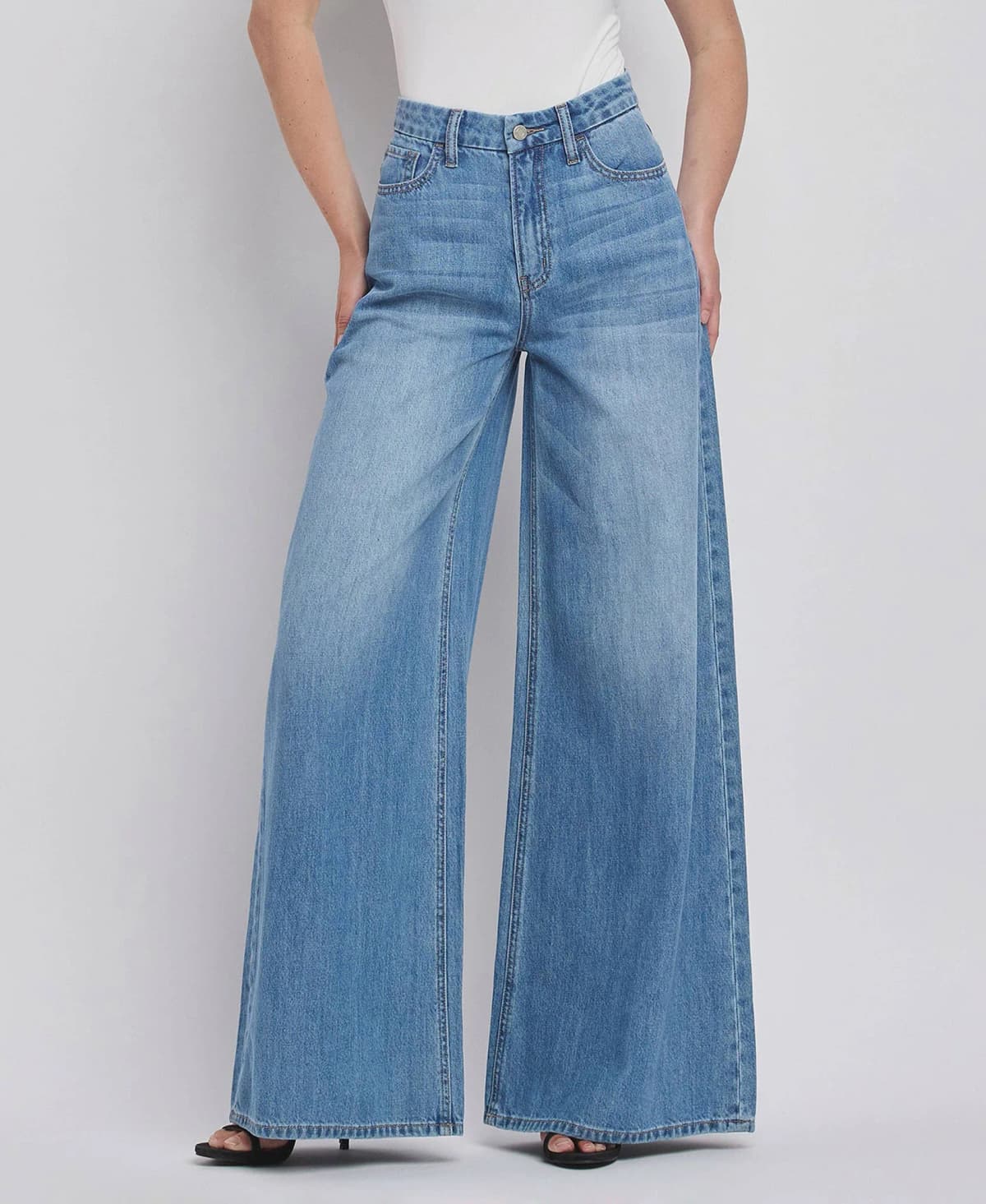 Olivia Kudos Super High Rise Wide Leg Jeans Vervet by Flying Monkey