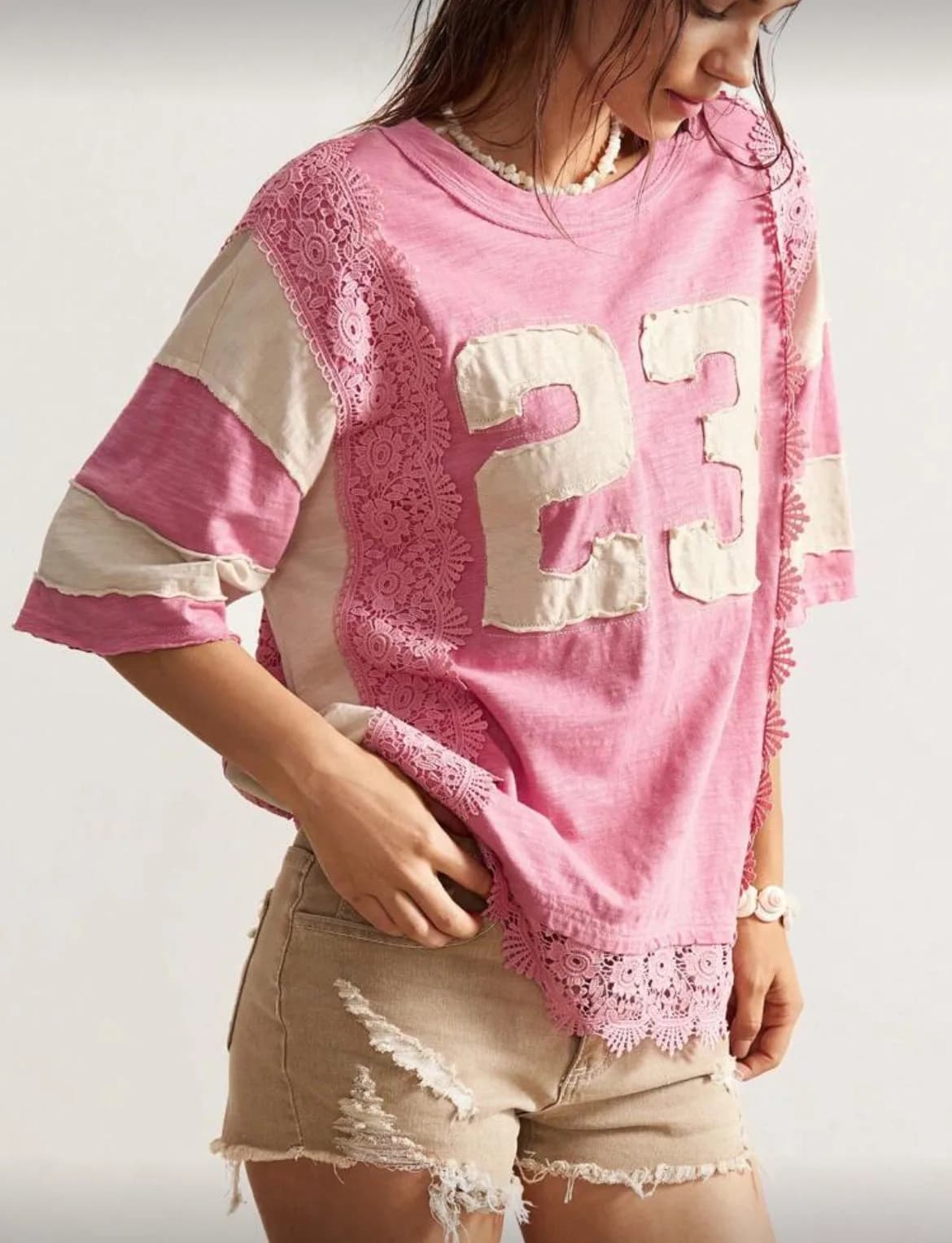 Pink Lace Jersey Number 23