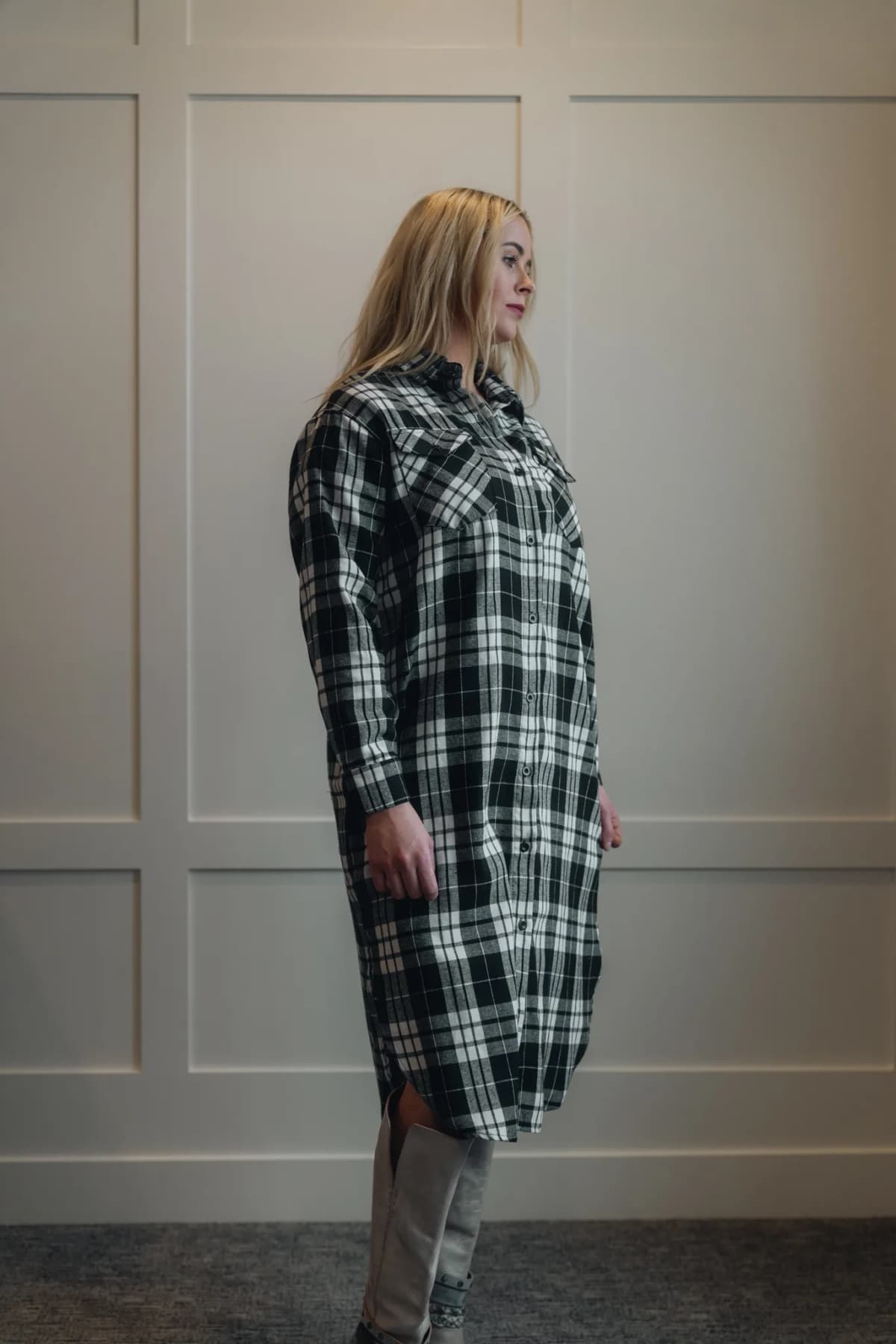 Flannel Plaid Longline Shacket by Bluivy