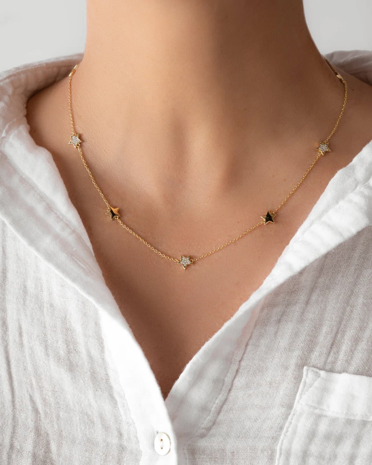 CZ Star Collar Necklace by Sami Jewels