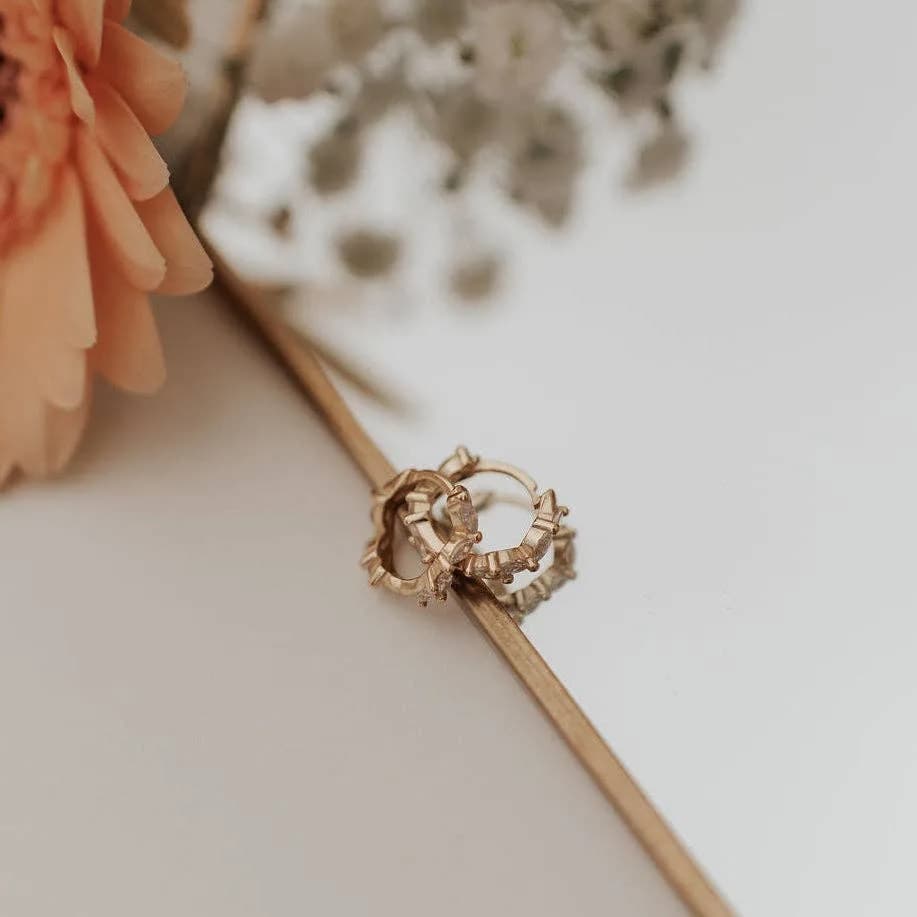 Iris Diamond Hoops Gold or Silver