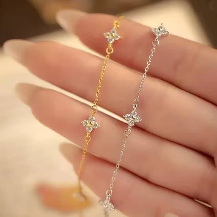 18K STAINLESS STEEL TARNISH FREE FLOWER BRACELET