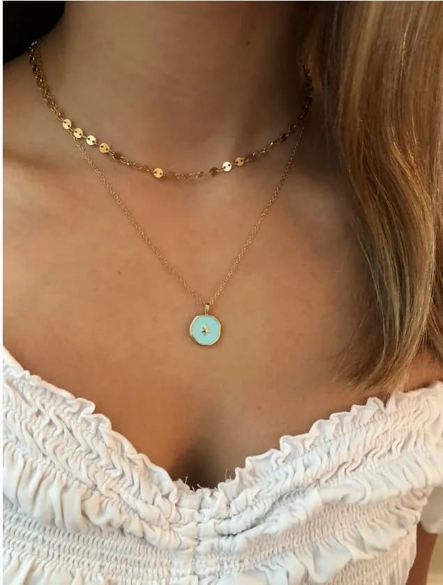 Silver Tiny Disc Choker by Bubs and Sass