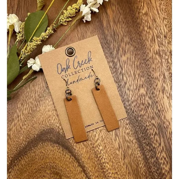 Leather Bar Earring Oak Creek (Brown)