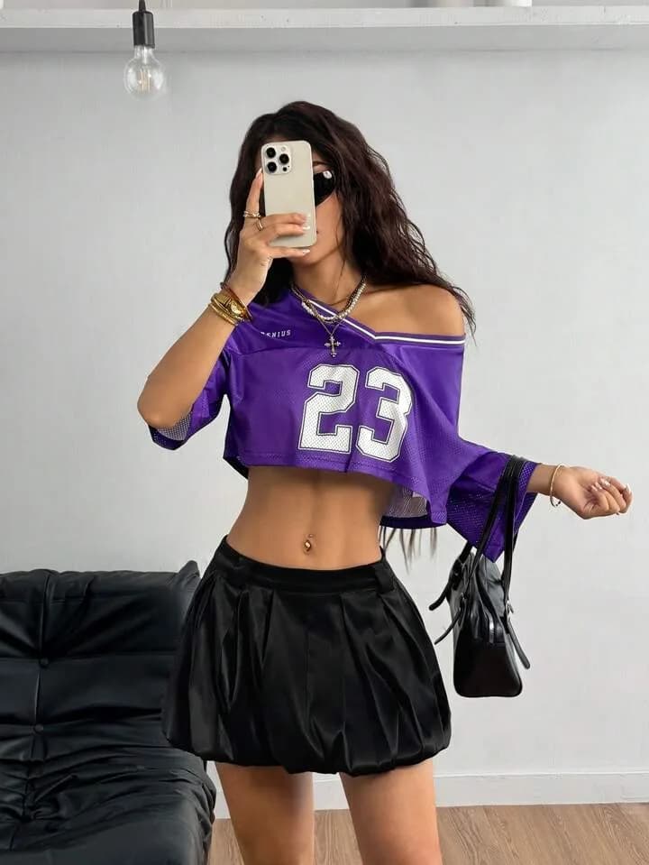 Purple Genius 23 Mesh Crop Top Jersey