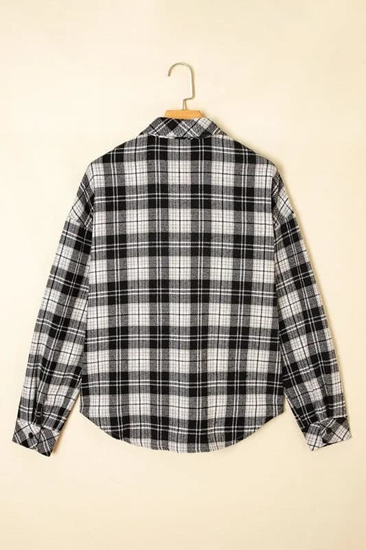 Plaid Chest Pocket Long Sleeve Buttoned Shirt