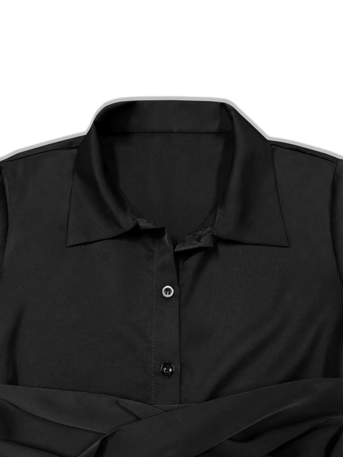 Button Down Belted Midi Shirt Dress