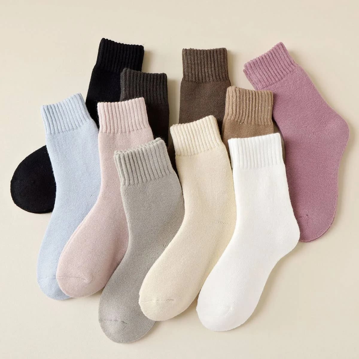 Extra Fleece And Thick Pile Warm Mid Tube Socks