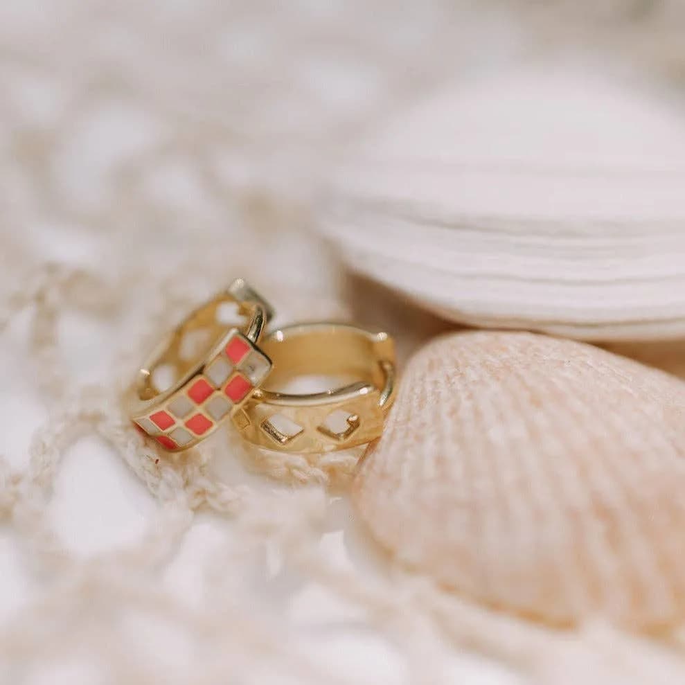 Checkered Hoops Mauve Jewelry Co