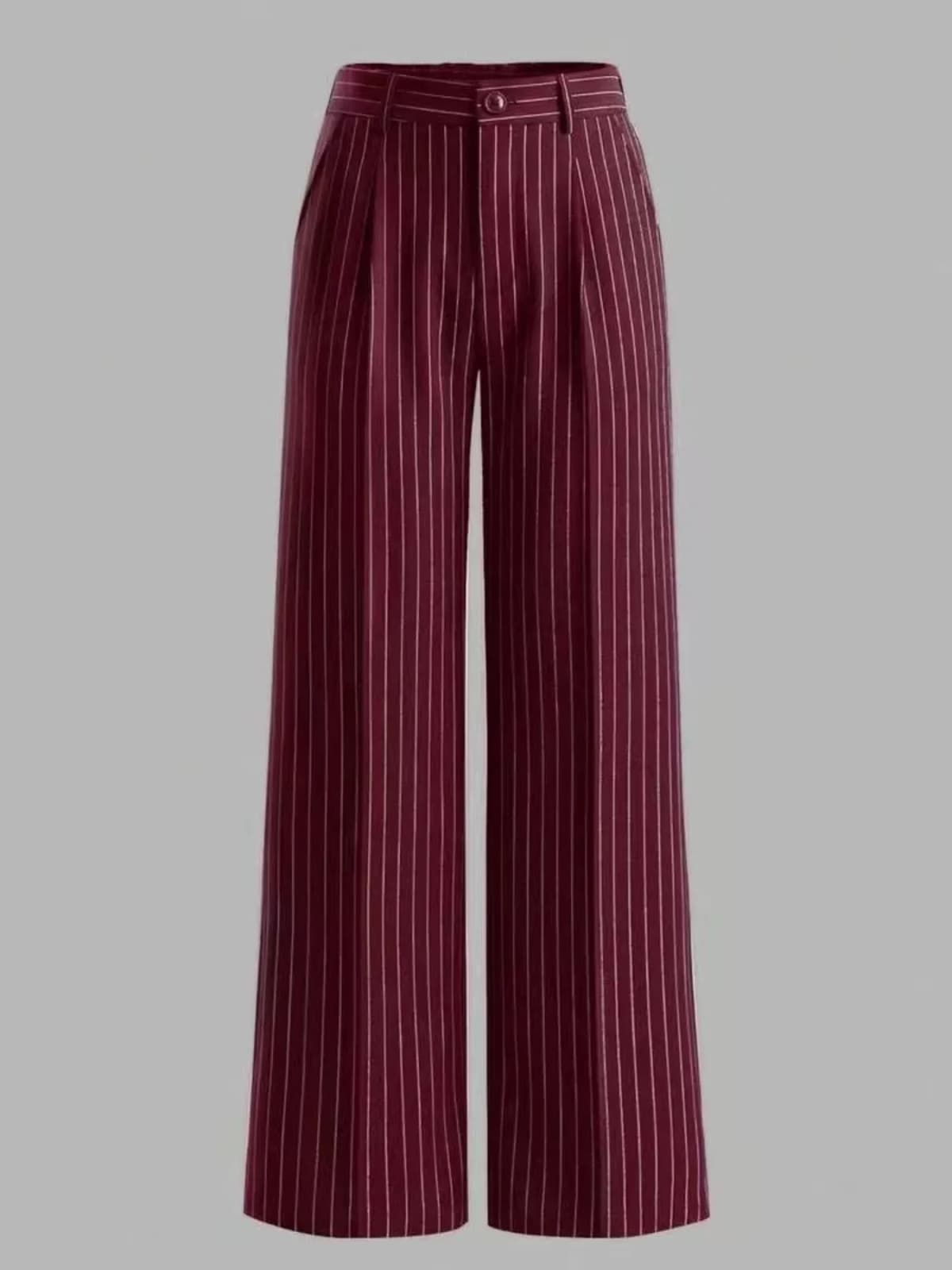 High-Waisted Striped Wide-Leg Pants