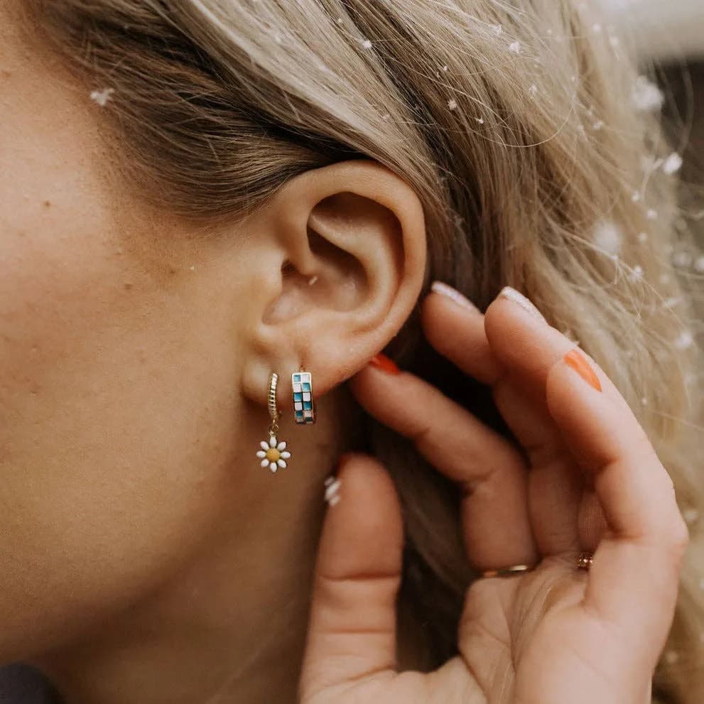 Checkered Hoops Mauve Jewelry Co