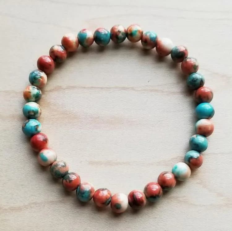 Multi Colored Turquoise Stretch Beaded Bracelet My Store