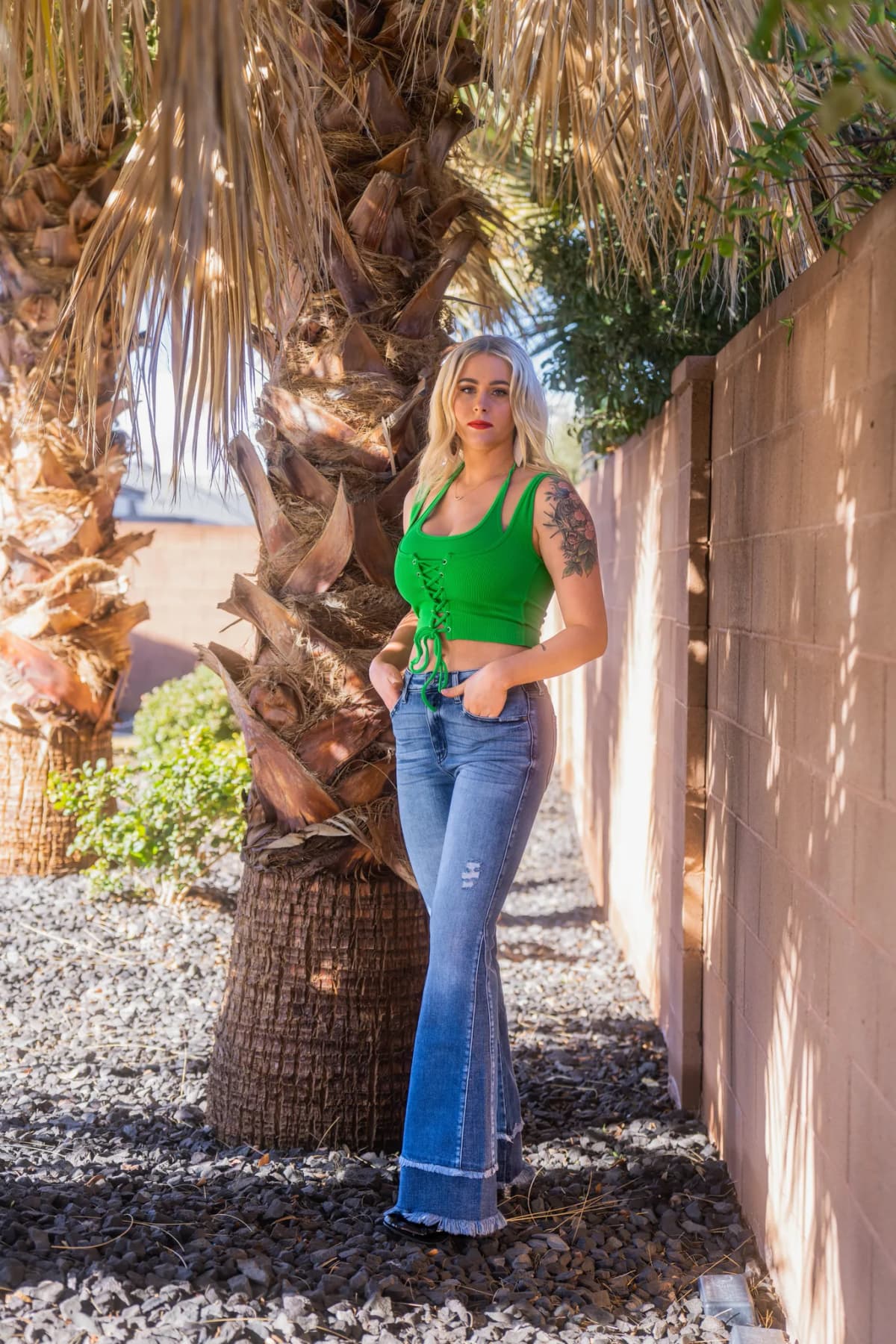 Double Frayed High Rise Flare Jean KanCan
