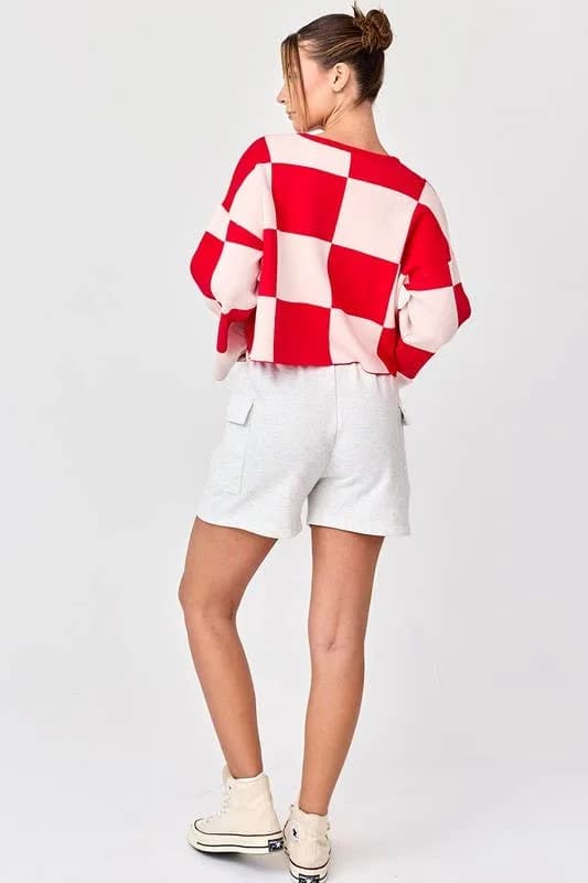 Sarah Red Checkered Top