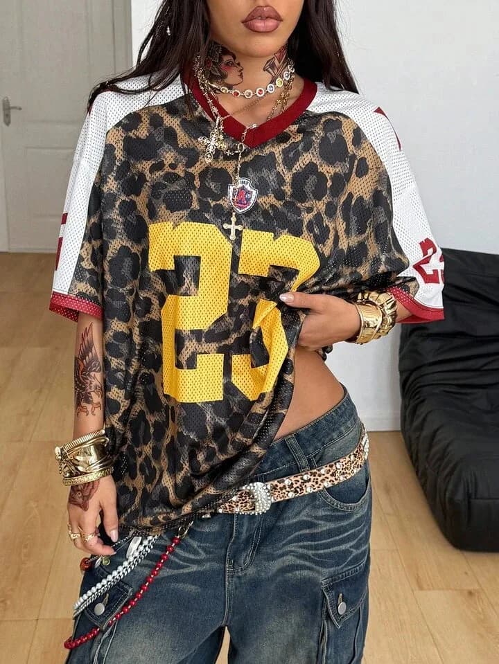 Leopard Number 23 Mesh New York Jersey
