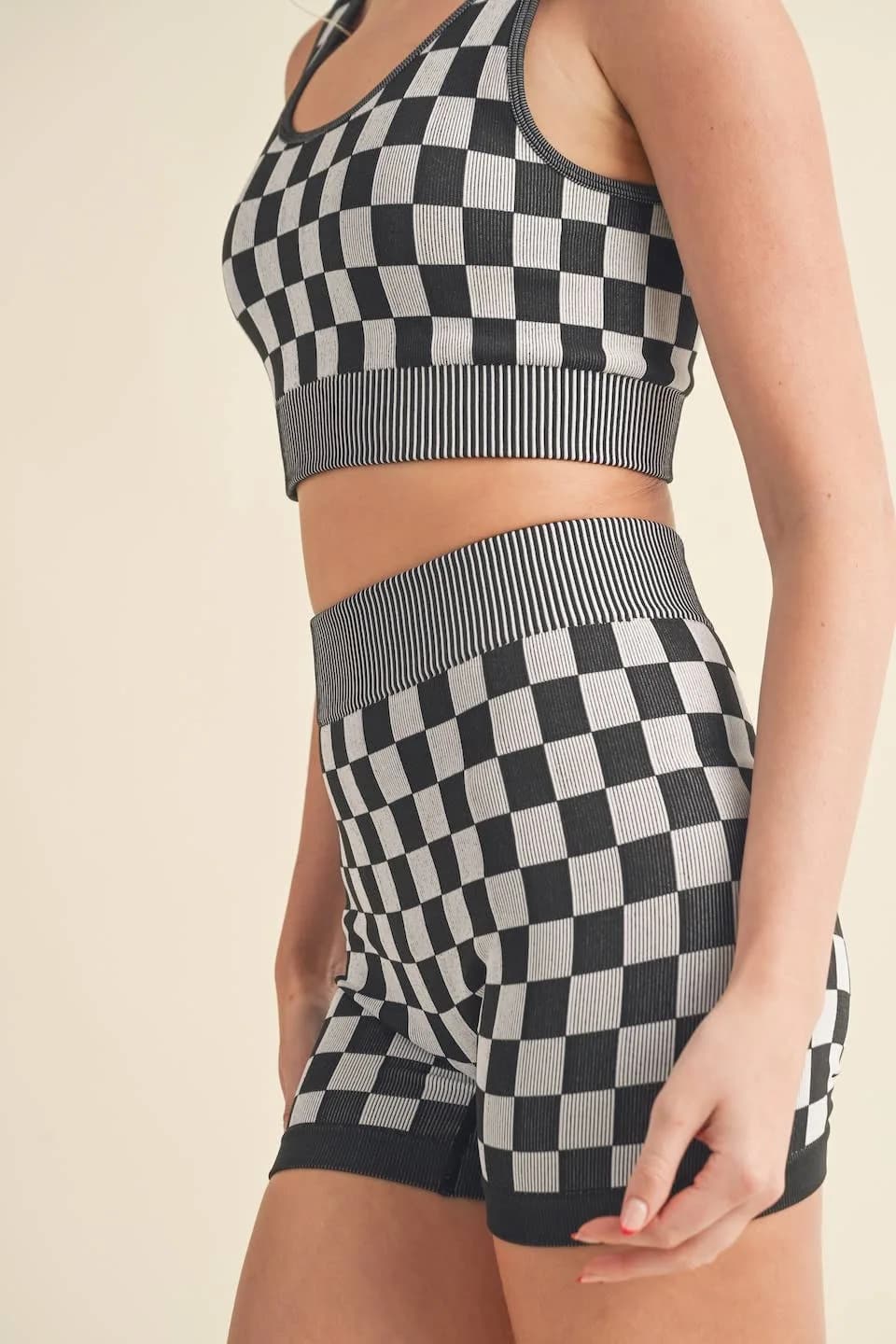 Checkmate Checkered Crop Two Piece Set by Kimberly C