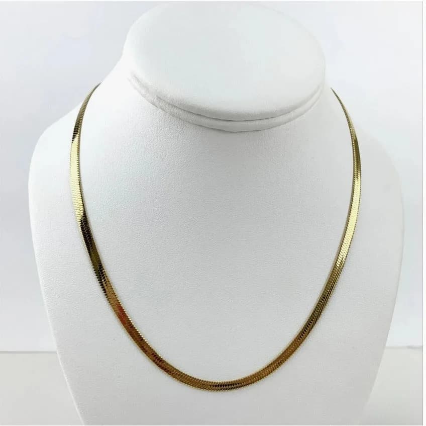 14k Gold Filled 4mm Herringbone Chain Luxus Accessories