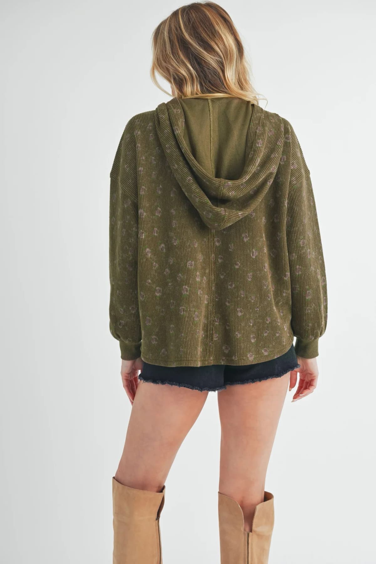 Floral Button Up Hooded Jacket