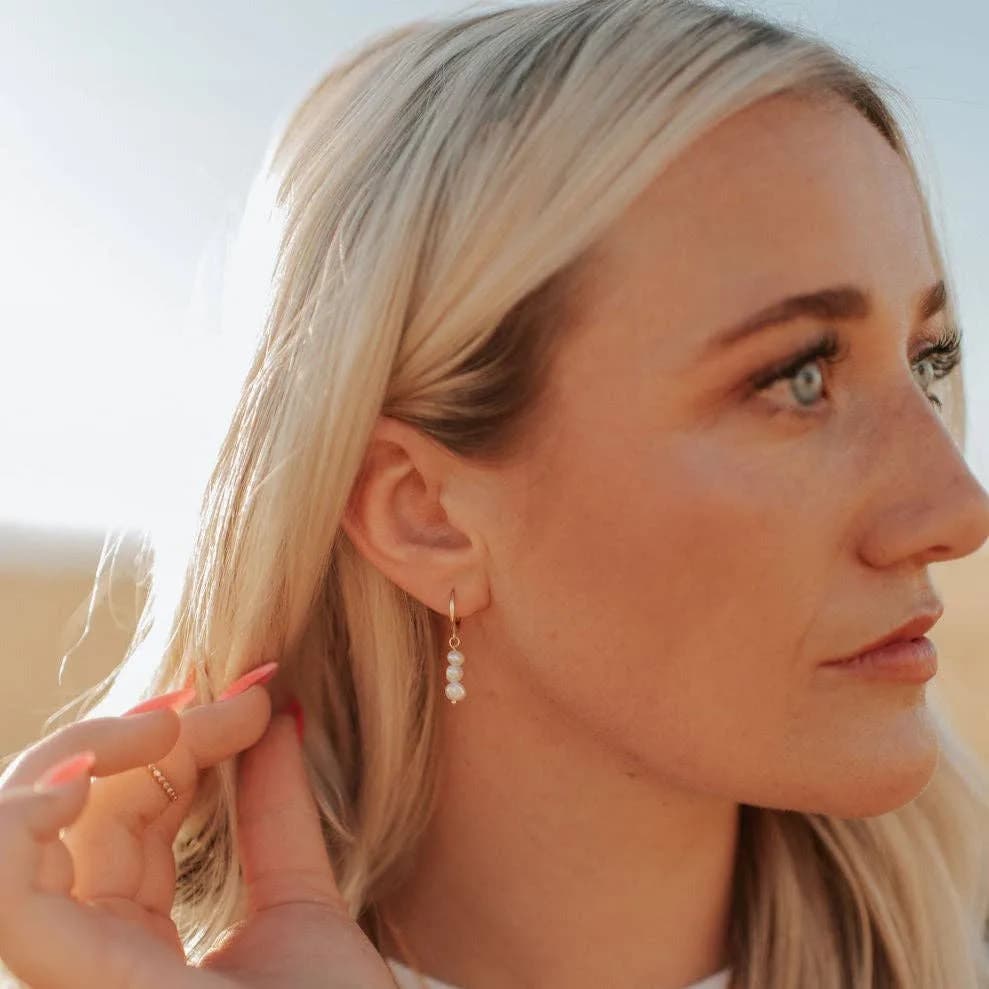 Catalina Pearl Hoop Earrings by Mauve Jewelry