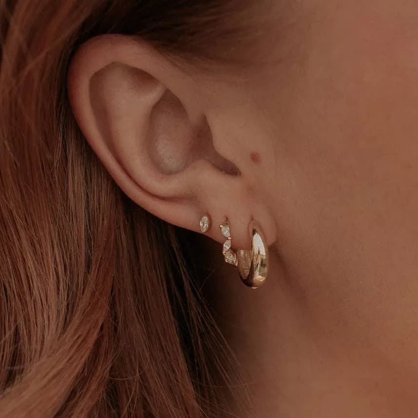 Iris Diamond Hoops Gold or Silver
