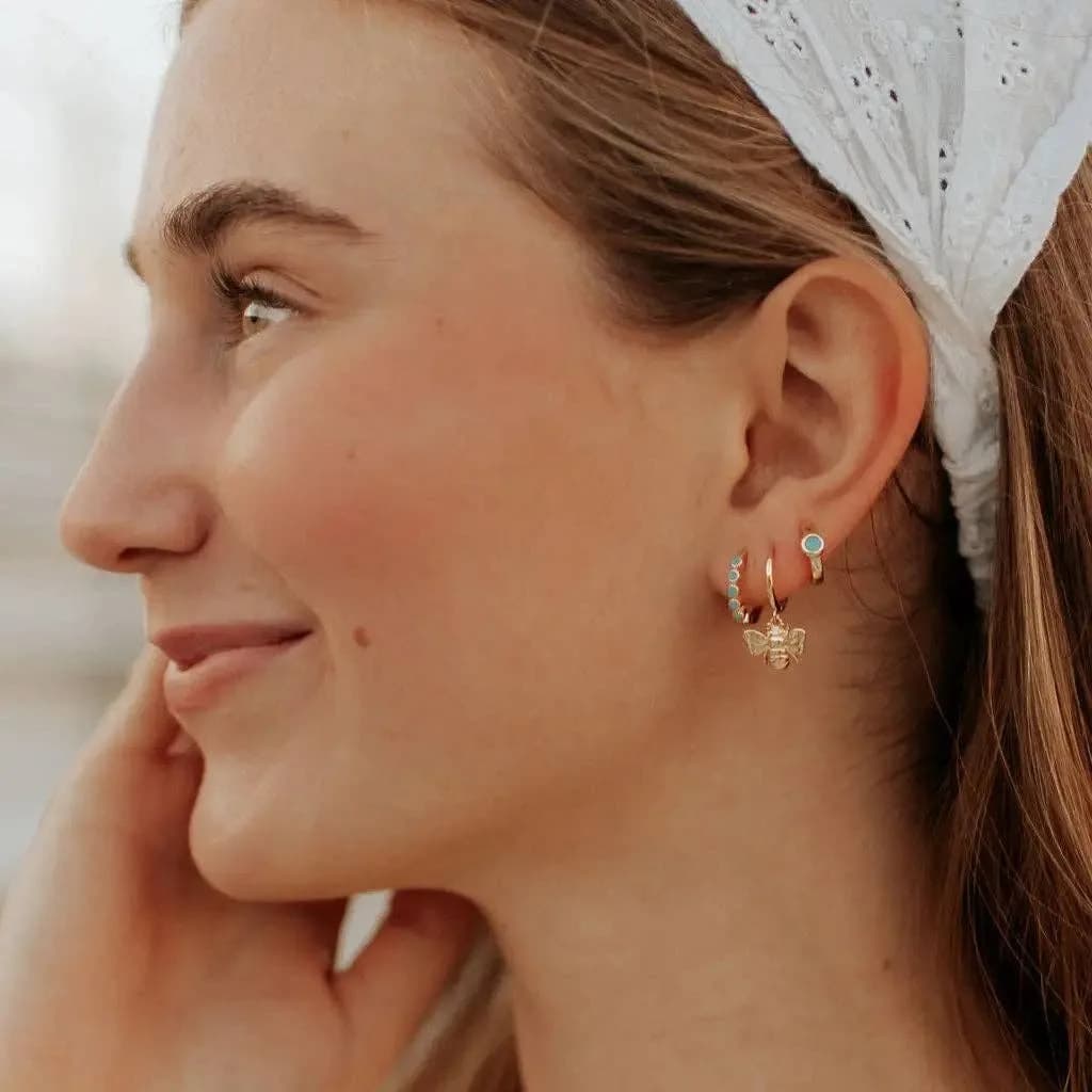 Gaby Turquoise Hoops Gold or Silver by Mauve