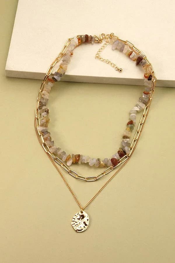 Precious Natural Stone Layer Necklace