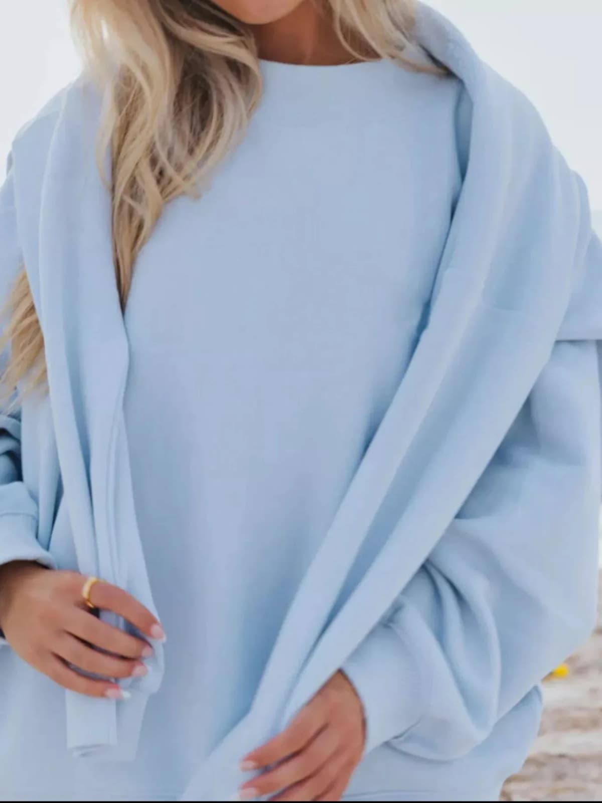 Relaxed Fit Round Neck Sweatshirt and Shorts Set Multiple Colors